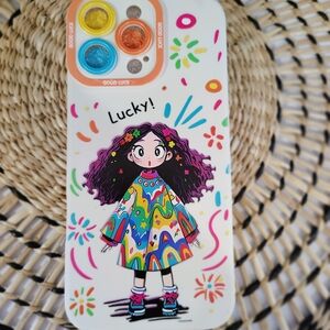 Colorful 'Lucky!' Cartoon Girl IPHONE 16 PRO MAX Case